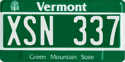 VT license plate XSN337