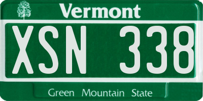 VT license plate XSN338