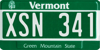 VT license plate XSN341
