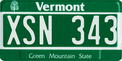 VT license plate XSN343