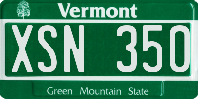 VT license plate XSN350