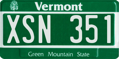 VT license plate XSN351