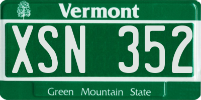 VT license plate XSN352