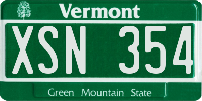 VT license plate XSN354