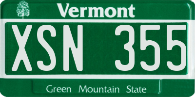 VT license plate XSN355