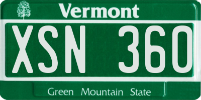 VT license plate XSN360
