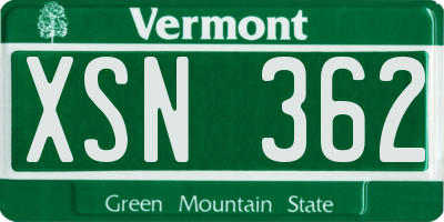 VT license plate XSN362