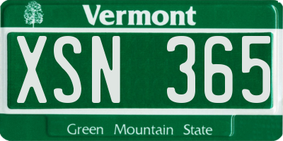 VT license plate XSN365