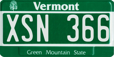 VT license plate XSN366