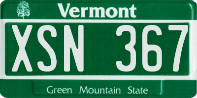 VT license plate XSN367
