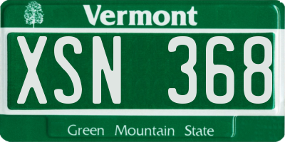 VT license plate XSN368
