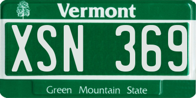 VT license plate XSN369