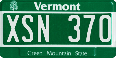 VT license plate XSN370