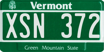 VT license plate XSN372