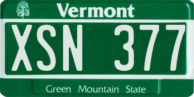 VT license plate XSN377