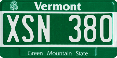VT license plate XSN380