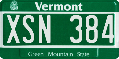 VT license plate XSN384
