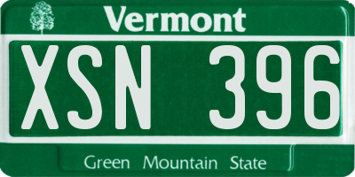 VT license plate XSN396