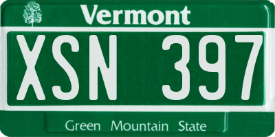 VT license plate XSN397
