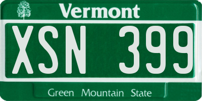 VT license plate XSN399