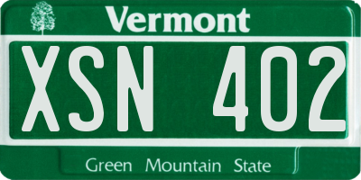VT license plate XSN402