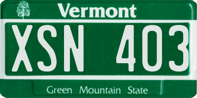 VT license plate XSN403