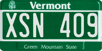 VT license plate XSN409