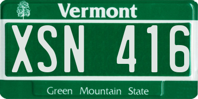 VT license plate XSN416
