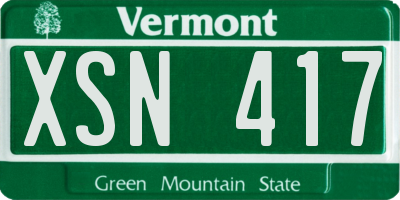 VT license plate XSN417