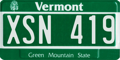 VT license plate XSN419