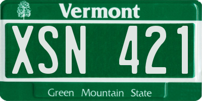 VT license plate XSN421