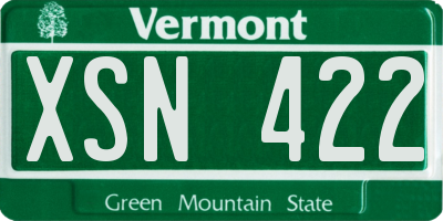 VT license plate XSN422