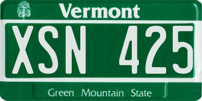 VT license plate XSN425
