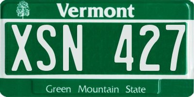VT license plate XSN427