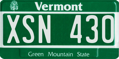 VT license plate XSN430