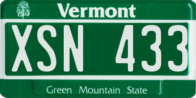 VT license plate XSN433