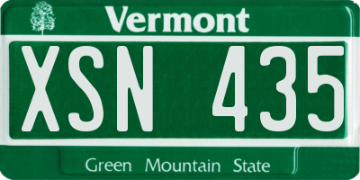 VT license plate XSN435