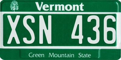 VT license plate XSN436