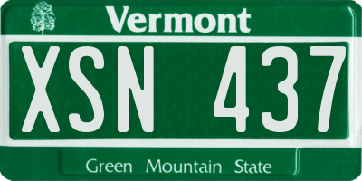 VT license plate XSN437