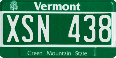 VT license plate XSN438