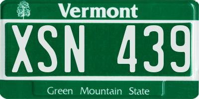 VT license plate XSN439