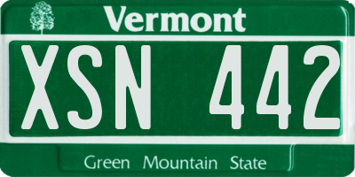 VT license plate XSN442