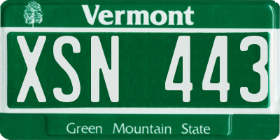 VT license plate XSN443