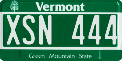 VT license plate XSN444