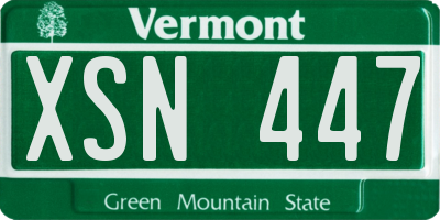 VT license plate XSN447