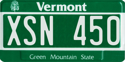 VT license plate XSN450