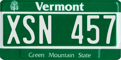 VT license plate XSN457