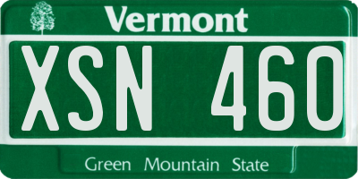 VT license plate XSN460