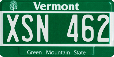 VT license plate XSN462