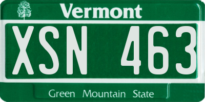 VT license plate XSN463